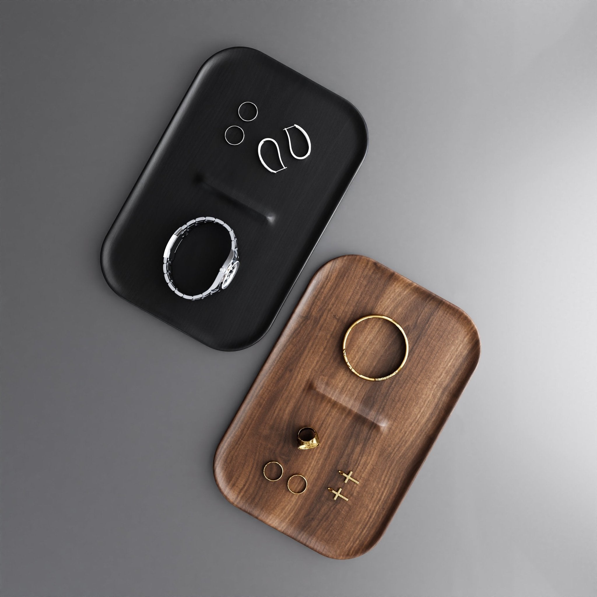 Catchall Valet Tray Jewellery Decorative Tray Grovemade Oakywood Walnut